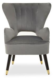 Sloane Velvet Upholstered Armchair In Grey