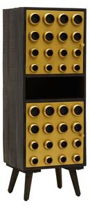 Atria Tall Wooden Storage Cabinet In Black And Gold