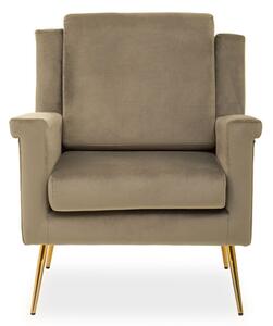 Salami Velvet Upholstered Armchair In Mink