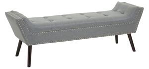 Alicia Fabric Hallway Seating Bench In Grey With Wooden Legs