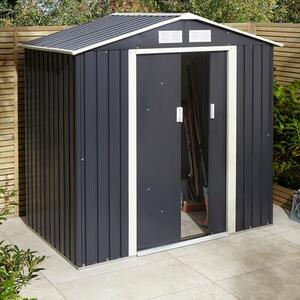 Thorpe Metal 6x4 Apex Shed In Dark Grey