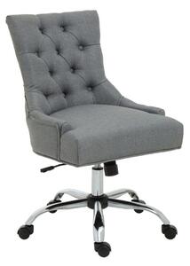 Anatolia Velvet Home And Office Chair With Chrome Base In Grey