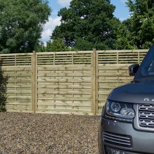 Llanelli Set Of 3 Wooden 6x4 Screen In Natural Timber