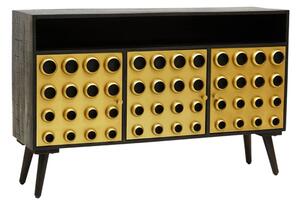 Atria Wooden Sideboard With 3 Doors In Black And Gold