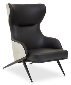 Kievy Faux Leather Upholstered Armchair In Black