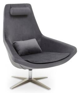 Exira Velvet Upholstered Armchair In Grey