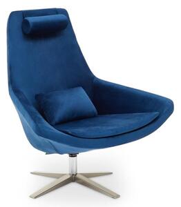 Exira Velvet Upholstered Armchair In Navy Blue