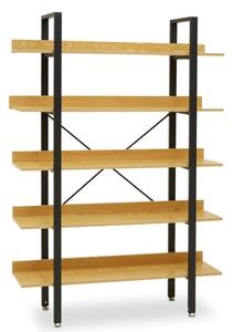 Loxton Wooden 5 Tiered Shelving Unit In Light Yellow