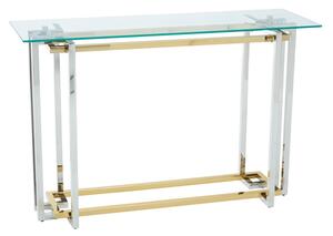 Elaina Clear Glass Console Table With Stainless Steel Base