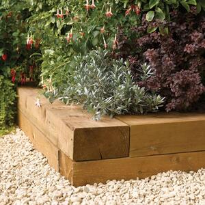 Bexa Set Of 2 Wooden 0.9m Sleepers Blocks In Natural Timber