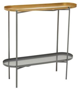 Koura Metal Console Table In Gold And Grey