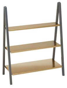 Koura Metal 3 Tier Shelving Unit In Gold And Grey