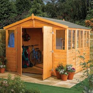 Stroden Wooden 9x6 Shiplap Workshop In Dipped Honey Brown