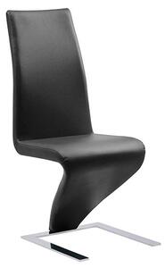 Demi Z Faux Leather Dining Chair In Black With Chrome Feet