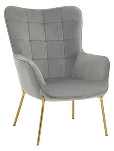 Porrima Velvet Upholstered Armchair In Grey