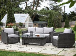 Laie Sofa Set With Rising Dining Table In Grey