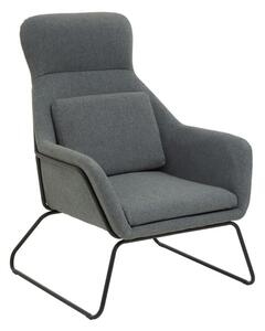 Porrima Fabric Armchair With Black Metal Frame In Grey