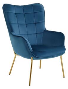 Porrima Velvet Upholstered Armchair In Blue