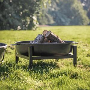 Carew Contemporary Style Metal Fire Pit In Black