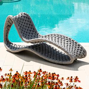 Crod Outdoor Olefin Rope Surf Sun Bed In Light Grey