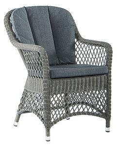 Monx Outdoor Open Weave Dining Armchair In Charcoal Grey