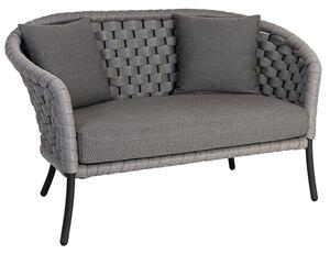 Crod Outdoor Curved 2 Seater Sofa With Cushion In Light Grey