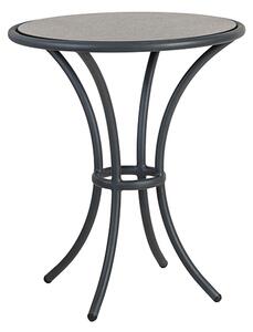 Crod Outdoor Pebble Wooden Bistro Table With Grey Metal Frame