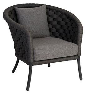 Crod Outdoor Curved Lounge Chair With Cushion In Dark Grey