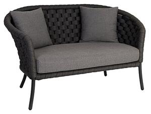 Crod Outdoor Curved 2 Seater Sofa With Cushion In Dark Grey