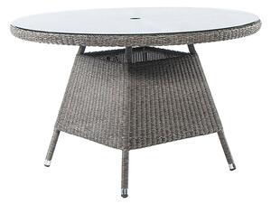 Monx Outdoor 1200mm Glass Top Dining Table In Mid Grey