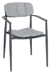 Rykon Outdoor Metal Stacking Dining Armchair In Matt Grey