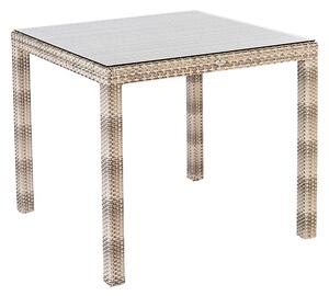 Ottery Outdoor Fiji 810mm Glass Top Dining Table In Pearl