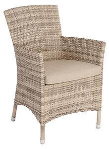 Ottery Outdoor Wave Dining Armchair With Cushion In Pearl