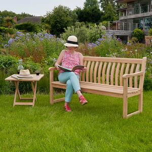 Robalt Wooden Broadfield 5ft Bench With Side Table In Natural