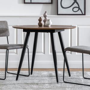 Aptly Round Wooden Dining Table In Walnut