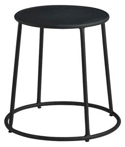 Mortan Industrial Metal Low Stool In Black