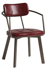 Alstan Faux Leather Armchair In Vintage Red