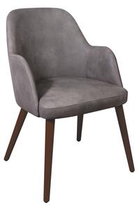 Avelay Faux Leather Armchair In Vintage Steel Grey