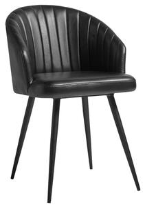 Bakewell Genuine Leather Tub Chair In Vintage Black