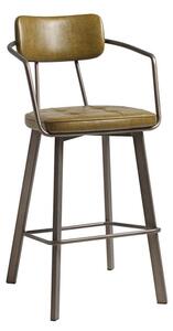 Alstan Faux Leather Bar Stool In Vintage Gold