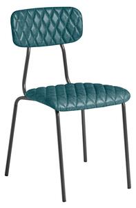 Kelso Faux Leather Dining Chair In Vintage Teal