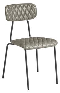 Kelso Faux Leather Dining Chair In Vintage Silver