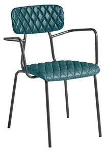 Kelso Faux Leather Armchair In Vintage Teal