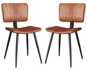 Oundle Bruicato Genuine Leather Dining Chairs In Pair