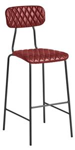 Kelso Faux Leather Bar Stool In Vintage Red