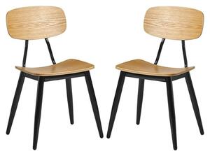 Jona Ply Oak Wooden Dining Chairs In Pair