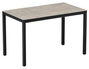 Extro Rectangular Wooden Dining Table In Textured Cement