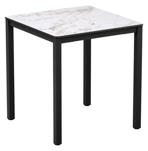 Extro Square 60cm Wooden Dining Table In Carrara Marble Effect