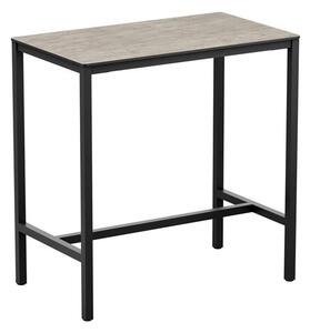 Extro Rectangular Wooden Bar Table In Textured Cement