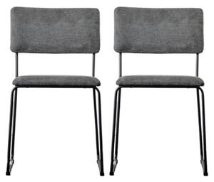 Chalk Charcoal Fabric Dining Chairs In A Pair